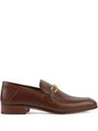 Gucci Leather Loafer With Interlocking G - Brown