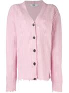Msgm Raw Edge Cardigan, Women's, Size: Xs, Pink/purple, Polyamide/wool