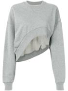 Marques'almeida Asymmetric Cropped Sweatshirt - Grey