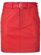 Moschino Belted Mini Skirt - Red