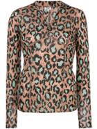 Kenzo Half Zip Leopard Top - Neutrals