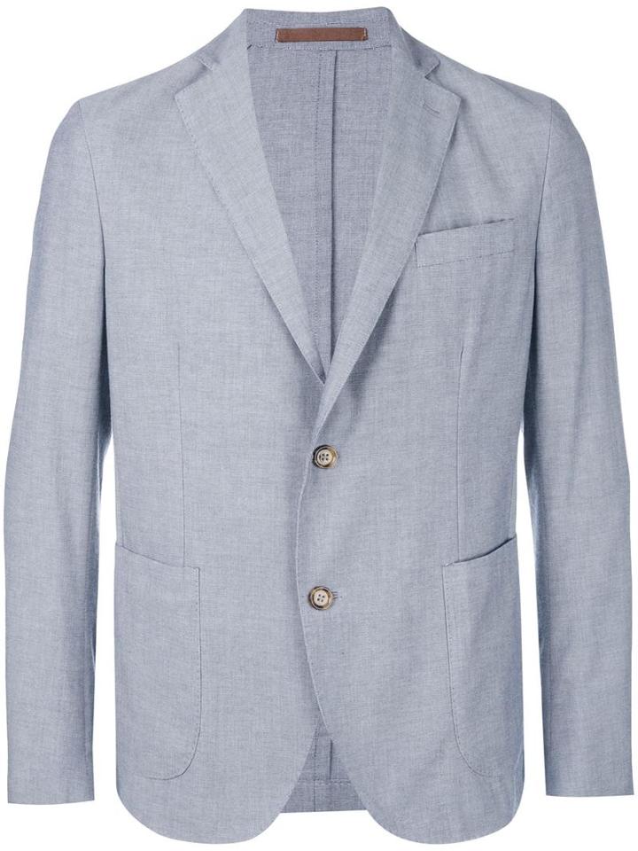 Eleventy Two Button Blazer, Men's, Size: 56, Grey, Cotton/elastodiene/acetate/pbt Elite