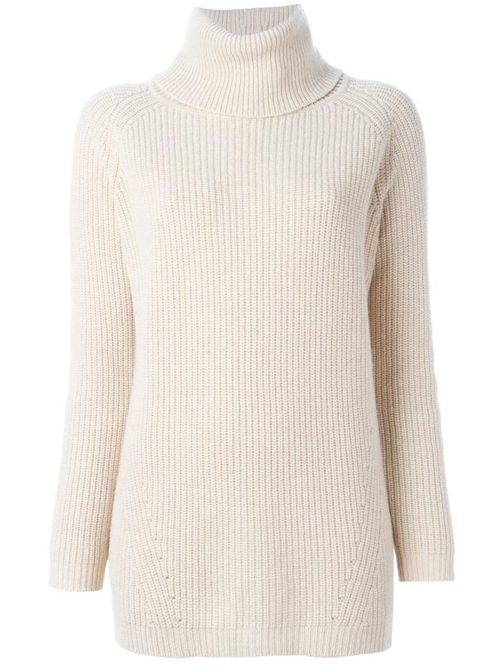 Woolrich Ribbed Turtleneck Jumper, Women's, Size: Medium, Nude/neutrals, Polyamide/viscose/mohair/wool