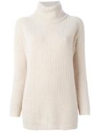 Woolrich Ribbed Turtleneck Jumper, Women's, Size: Medium, Nude/neutrals, Polyamide/viscose/mohair/wool