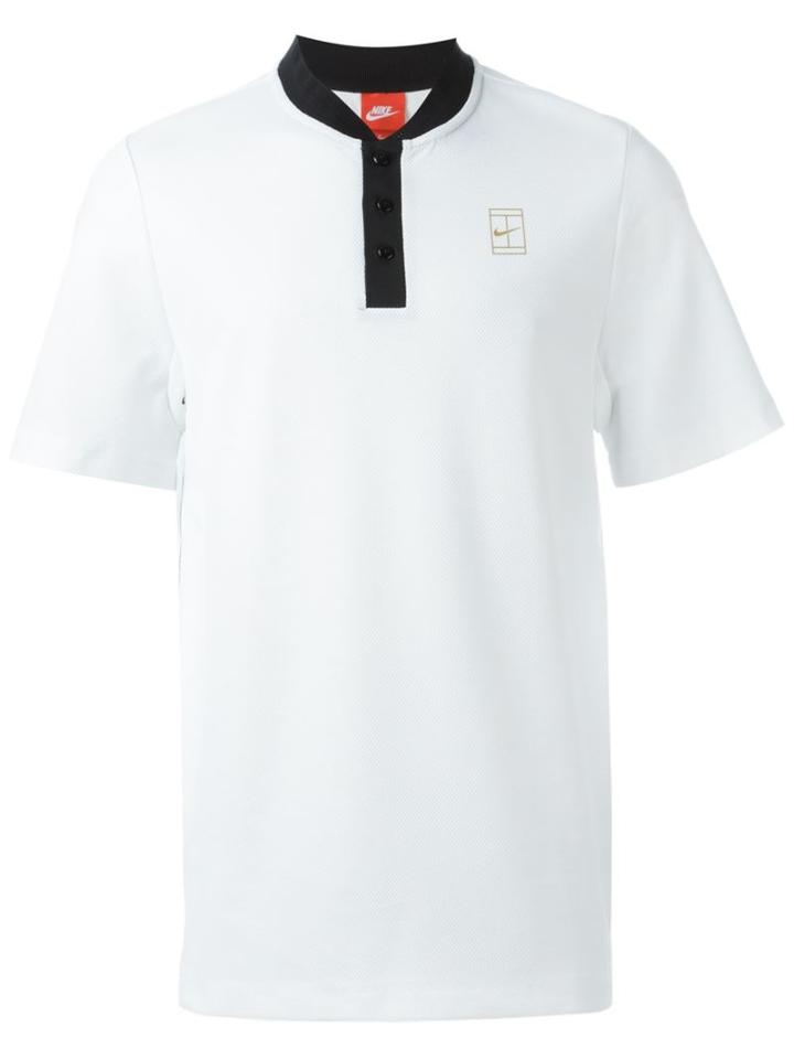Nike Contrast Collar T-shirt, Men's, Size: Small, White, Cotton/polyester