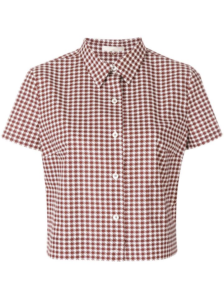 Mantu Houndstooth Shirt - Red
