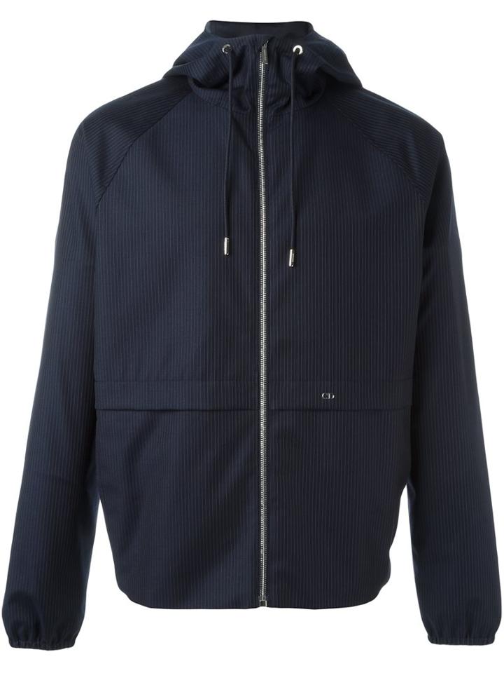Dior Homme Pinstripe Jacket, Men's, Size: 50, Blue, Polyester/polyurethane/cupro/virgin Wool
