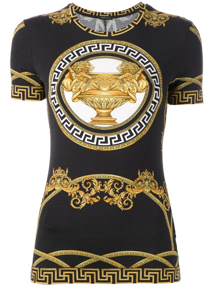 Versace - La Coupe Des Dieux T-shirt - Women - Spandex/elastane/viscose - 38, Black, Spandex/elastane/viscose