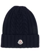 Moncler Ribbed Knit Beanie - Blue