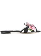 Dolce & Gabbana Embellished Open Toe Sliders - Black