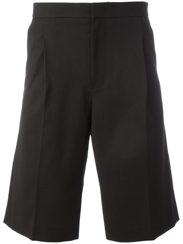 Plac Pleat Detail Shorts, Men's, Size: Small, Black, Cotton/rayon/polyurethane