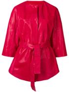 Drome Belted Leather Jacket - Pink