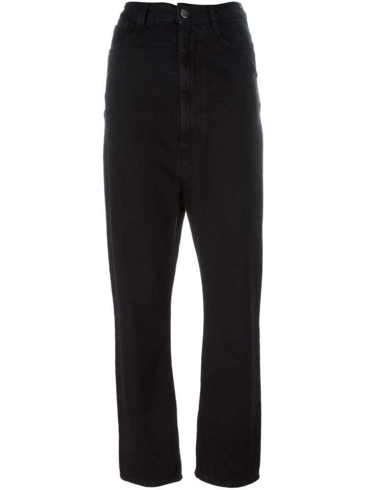 Mm6 Maison Margiela High Waisted Trousers, Women's, Size: 40, Black, Cotton