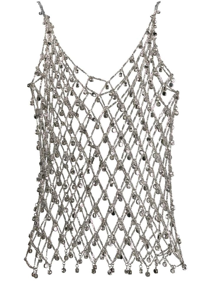 Paco Rabanne Crystal Metal Vest Top - Silver