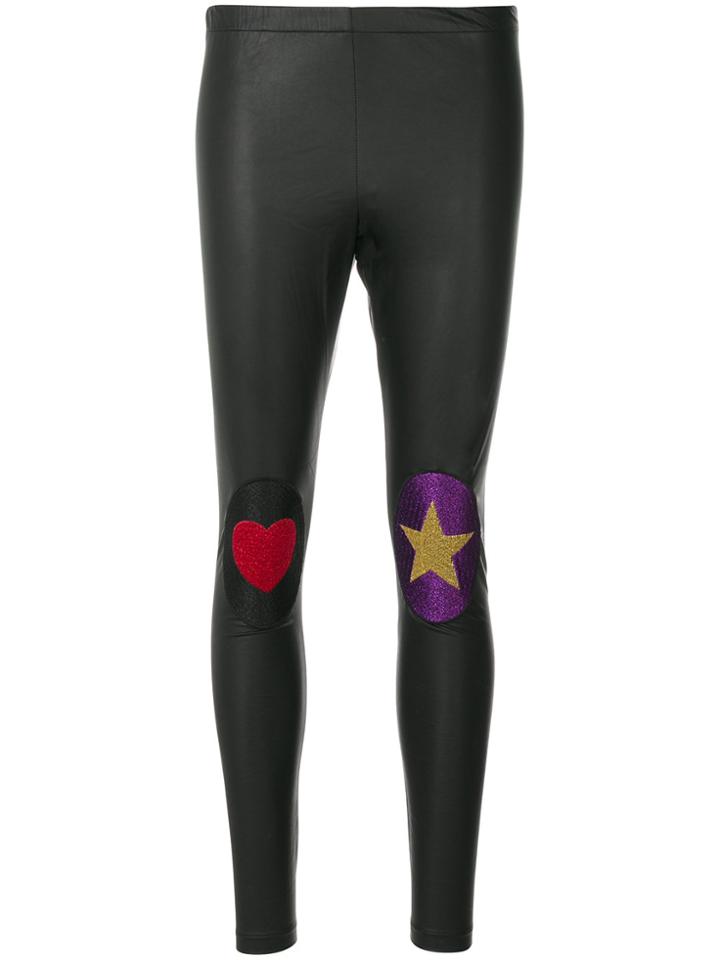 Ultràchic Embroidered Patch Leggings - Black