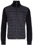 Moncler Knitted-sleeve Padded Jacket - Blue