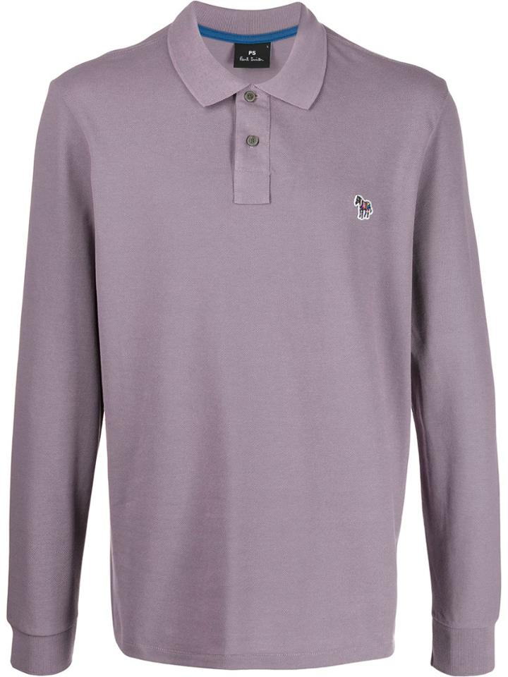 Ps Paul Smith Contrast Logo Polo Shirt - Purple