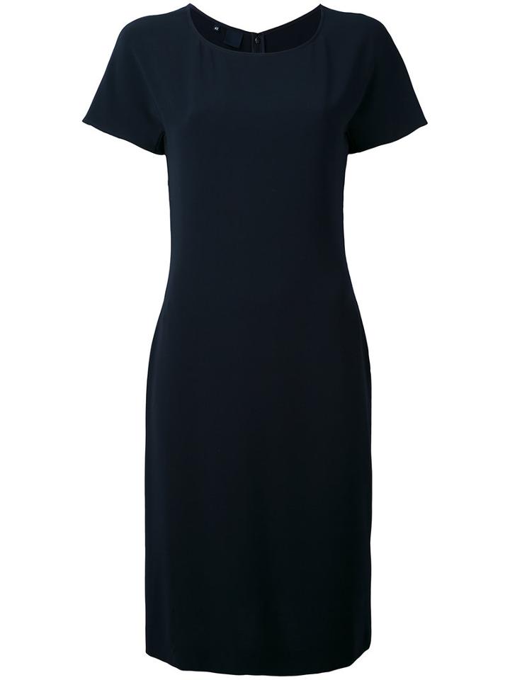 Aspesi - Shortsleeved Midi Dress - Women - Polyester/triacetate - 42, Blue, Polyester/triacetate