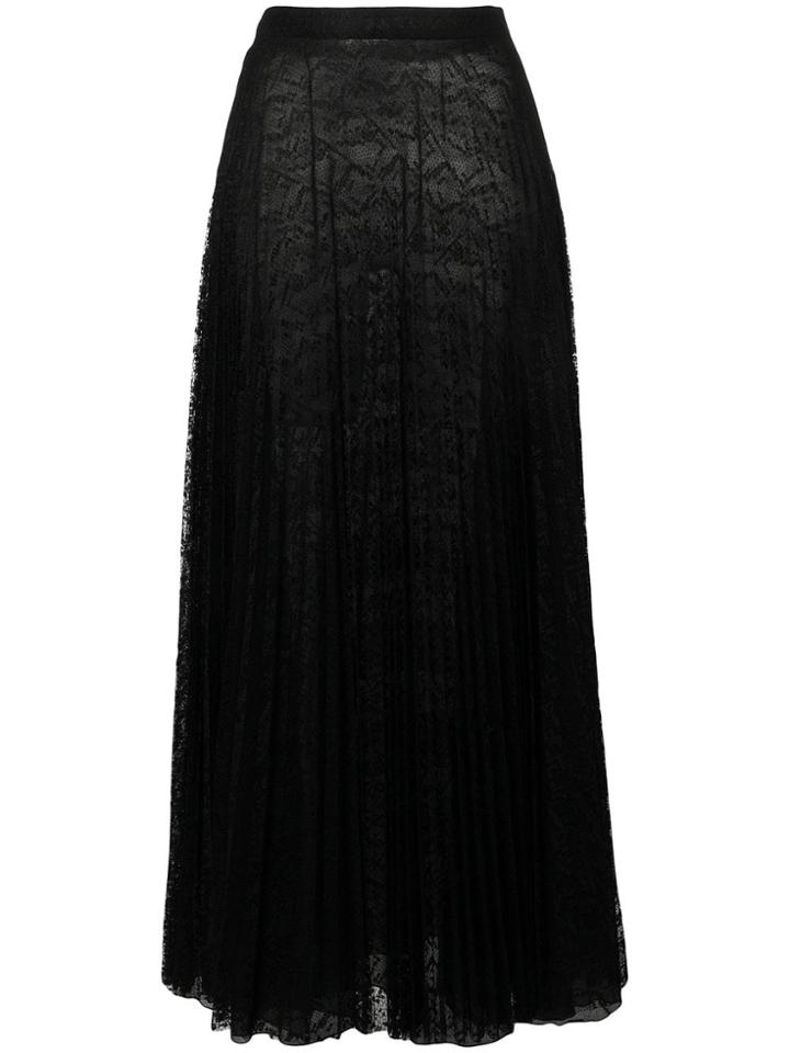 Dondup Pleated Lace Maxi Skirt - Black
