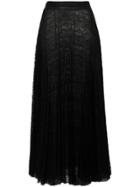 Dondup Pleated Lace Maxi Skirt - Black