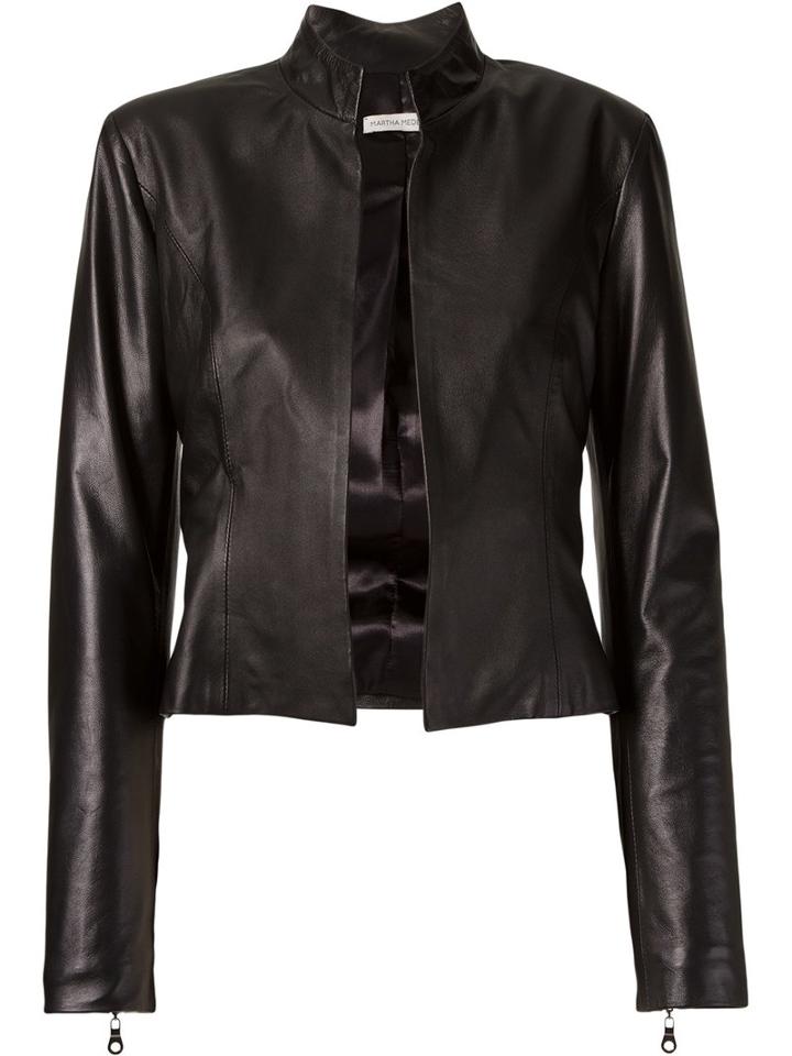 Martha Medeiros Open Front Mandacaru Jacket, Women's, Size: 38, Black, Leather