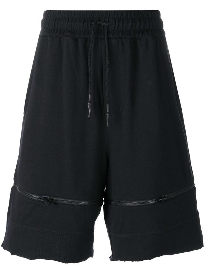 Y-3 Zipped Track Shorts, Men's, Size: Small, Black, Cotton