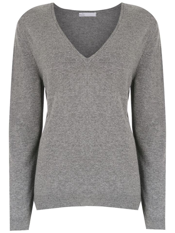 Nk V-neck Knitted Sweater - Grey
