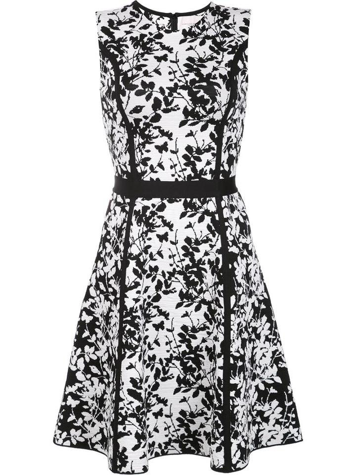 Carolina Herrera Floral Knit Dress, Women's, Size: Large, Black, Viscose