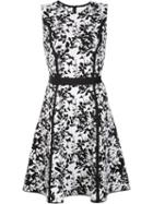 Carolina Herrera Floral Knit Dress, Women's, Size: Large, Black, Viscose