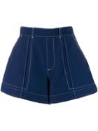 Chloé Flared Denim Shorts - Blue