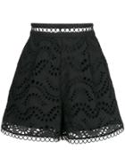 Zimmermann Perforated Flared Skirt - Black
