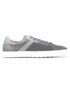 Tod S Mesh Panel Sneakers, Men's, Size: 9.5, Grey, Suede/nylon/leather/rubber