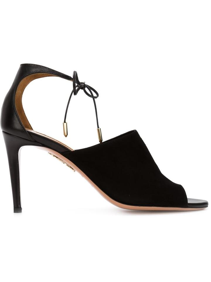 Aquazzura Estelle Sandals, Women's, Size: 7, Black, Leather