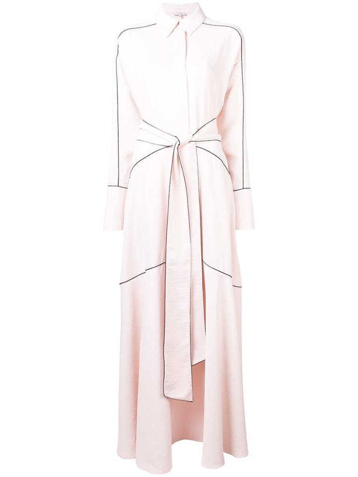 Layeur Tie-detail Long Dress - Pink & Purple