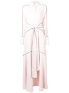 Layeur Tie-detail Long Dress - Pink & Purple