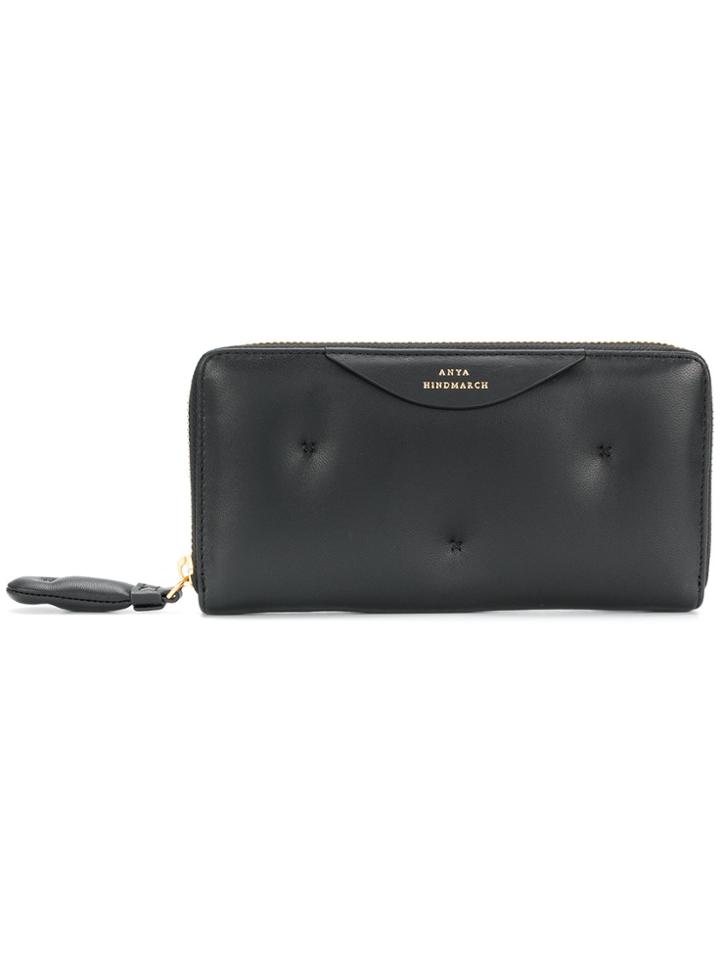 Anya Hindmarch Chubby Large Zip Around Wallet In Black Soft Nappa