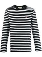 Maison Kitsuné Striped Long Sleeve Top - Black