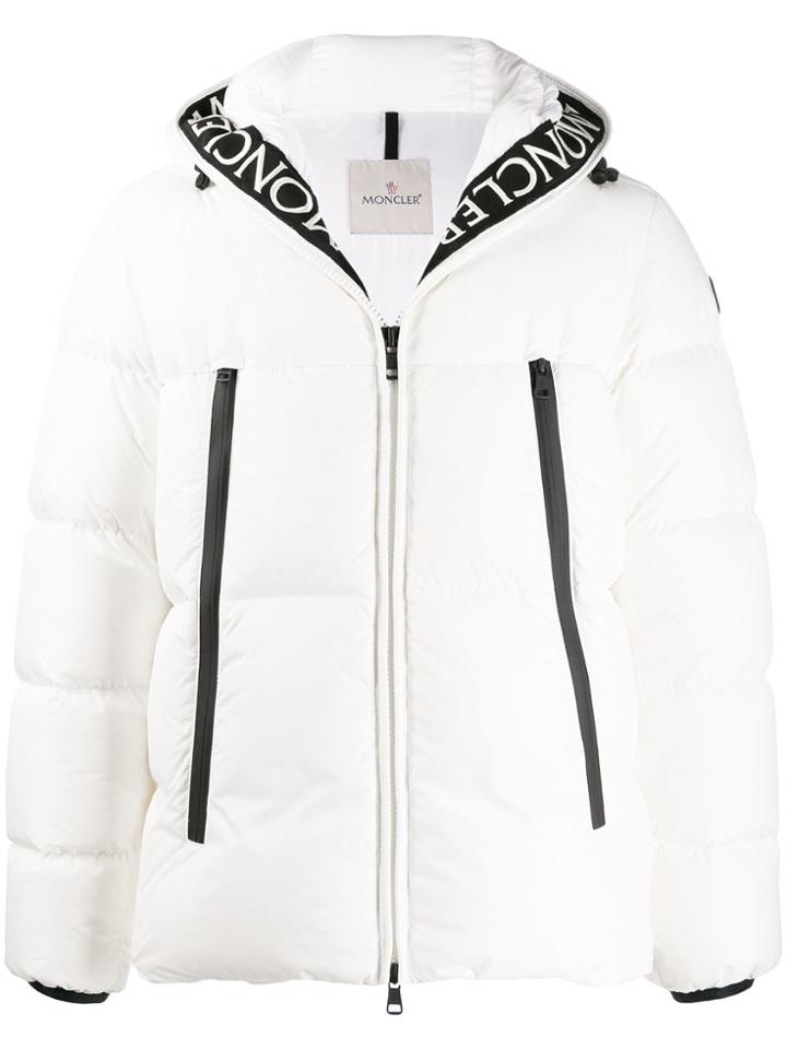 Moncler Montcla Logo Trim Padded Jacket - White