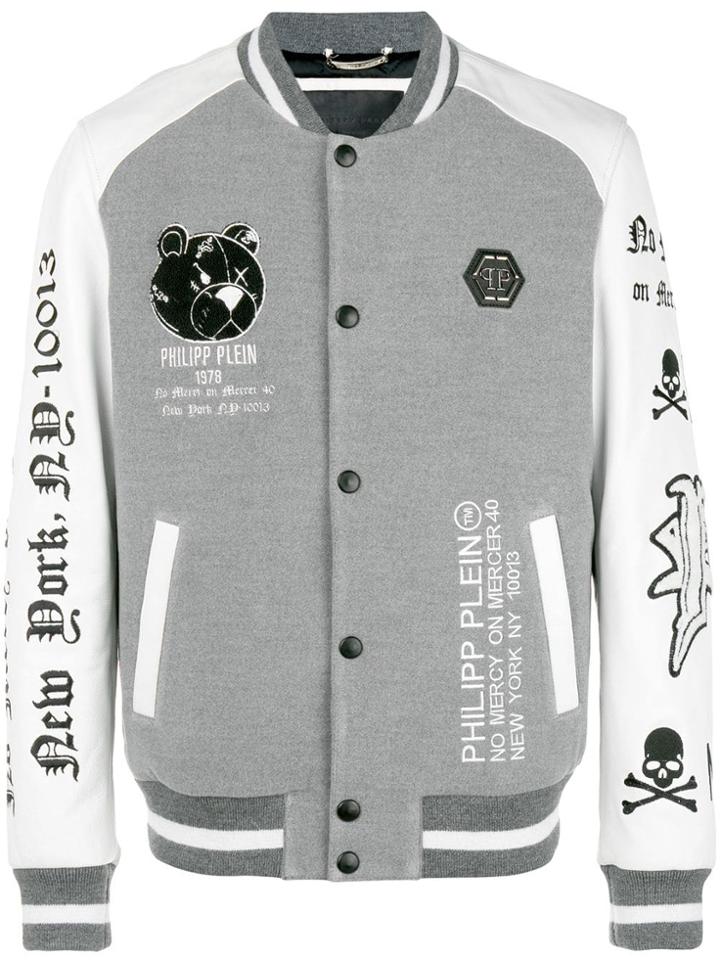Philipp Plein No Mercy Bomber Jacket - Grey