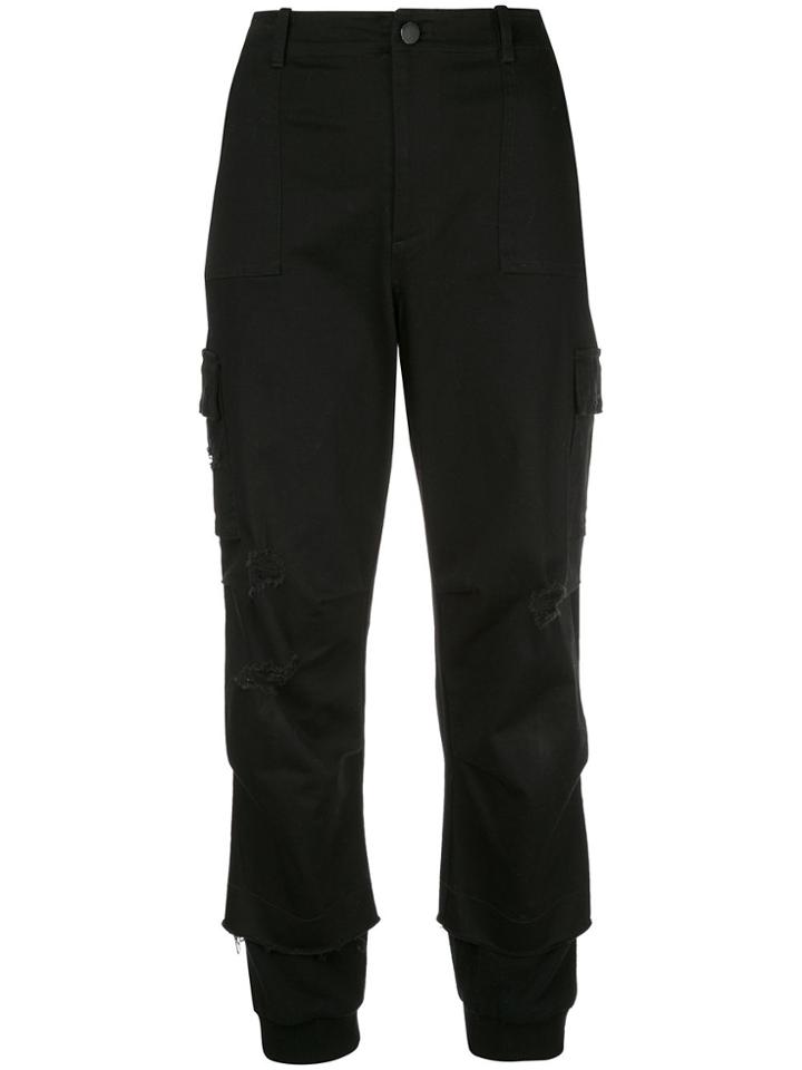 Alice+olivia Cropped Cargo Trousers - Black