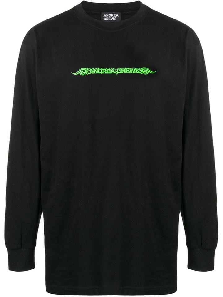 Andrea Crews Logo Print Sweatshirt - Black
