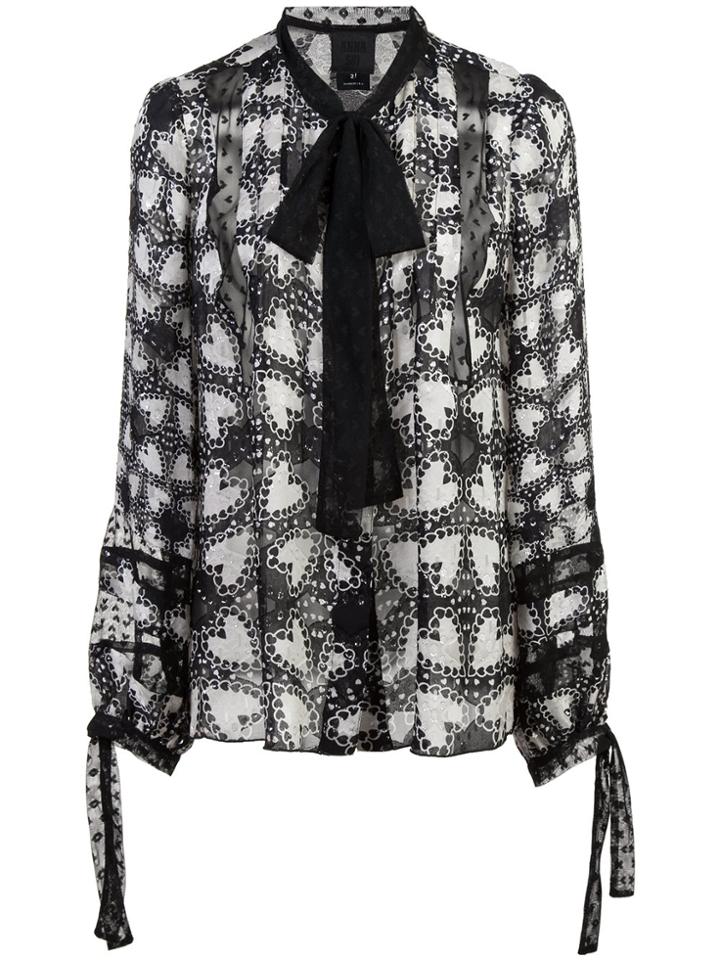 Anna Sui Graphic Heart Print Blouse - Black