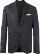 Neil Barrett Patterned Camouflage Blazer, Men's, Size: 50, Grey, Polyester/polyurethane/viscose/wool