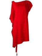 Alberta Ferretti Asymmetric Shift Dress, Women's, Size: 42, Red, Acetate/rayon
