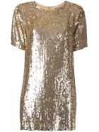 P.a.r.o.s.h. Sequinned Mini Dress, Women's, Size: Medium, Grey, Viscose/pvc