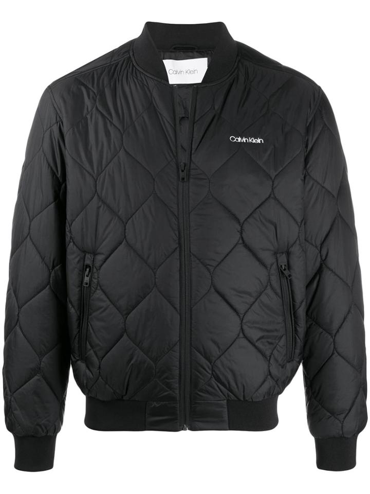 Calvin Klein Quilted Bomber Jacket - Black