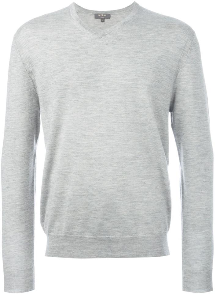 N.peal 'the Conduit' V Neck Jumper - Grey