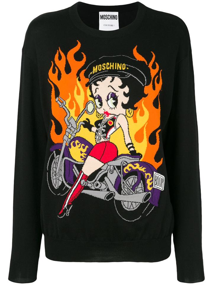 Moschino Betty Boop Biker Sweater - Black