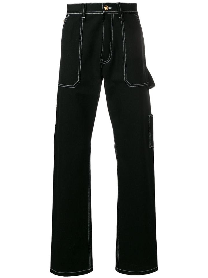 Versace Contrast Stitch Jeans - Black