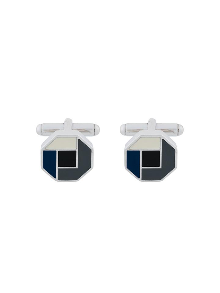 Prada Hexagonal Design Cufflinks - Metallic